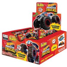 Chicle Buzzy Tattoo Hot Wheels Tutti-Frutti com 90 unidades