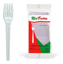 Garfo Refeição Cristal Rio Festa com 50 unidades