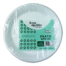 Prato de Isopor Bom Apetite 23 cm com 25 unidades