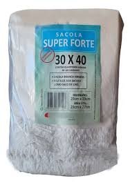 Sacola Super Forte Branca 30 x 40 cm com 500 unidades
