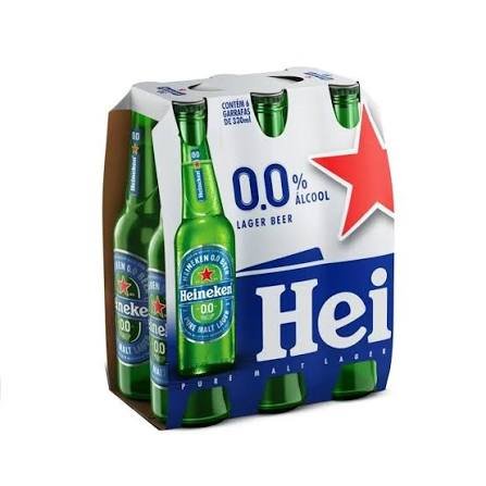 Cerveja Heineken 0,0 Long Neck Caixa com 24 unidades