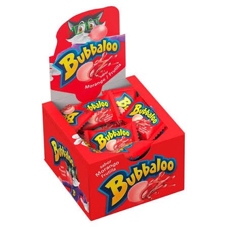 Chicle Bubbaloo Morango com 60 unidades