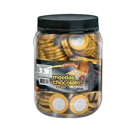 Moedas ao Leite Pote com 100 unidades