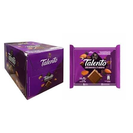 Chocolate Talento Amêndoas e Passas 85 g