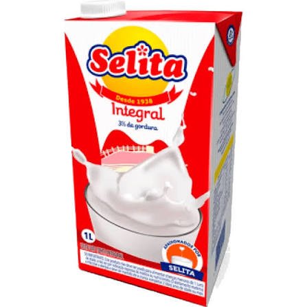 Leite L Vida Selita Integral 1 L com 12 unidades