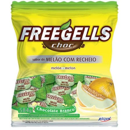 Bala Freegells Melão Chocolate e Branco 584 g
