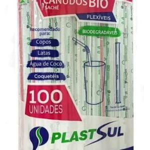 Canudo Plastsul Bio Milk com 100 unidades