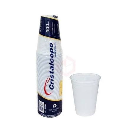 Copo Descartável Cristal Transparente 400 ml com 50 unidades