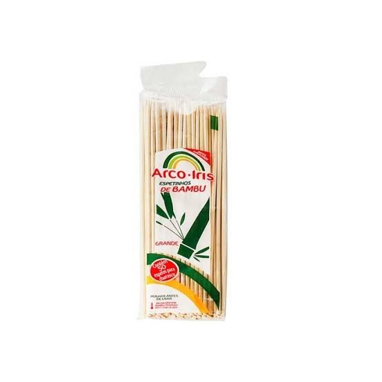Espetinho de Bambu Arco-Íris com 50 unidades