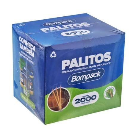 Palito Dentário Bompack Bambu Sachê