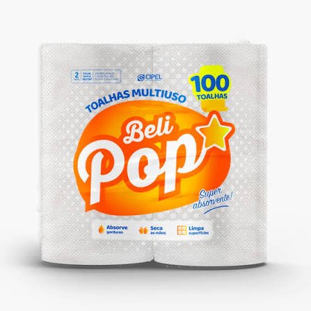 Papel Toalha Beli Pop com 2 unidades