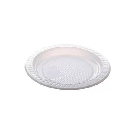 Prato Descartável Raso Cristal Branco 15 cm com 10 unidades