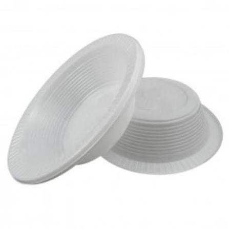 Prato Descartável Raso Cristal Branco 18 cm com 10 unidades