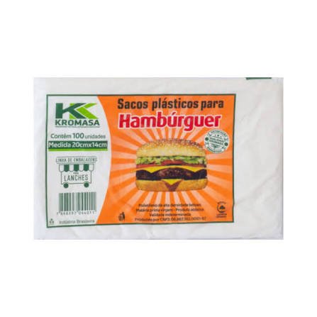Saco para Lanche Kromasa 20 x 14 cm com 500 unidades
