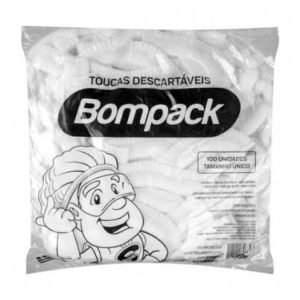 Touca Descartável Bompack com 100 unidades