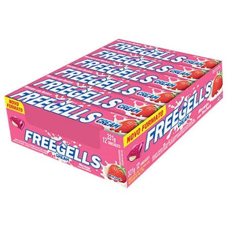 Drops Freegells Cream Morango com 12 unidades