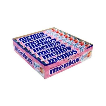 Mentos Morango Yogurt – Caixa com 16 unidades de 37,5 g