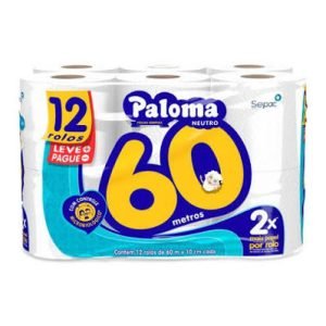 Papel Higiênico Paloma 60 m com 4 unidades