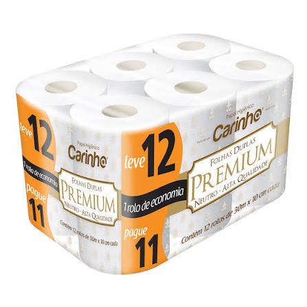 Papel Higiênico Carinho Premium 30 m com 12 unidades