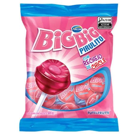 Pirulito Big Big Chicle Tutti-Frutti com 40 unidades