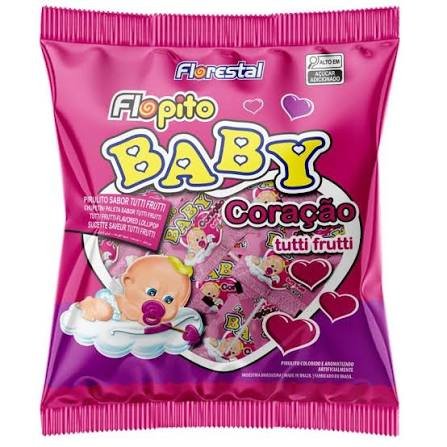 Pirulito Florest Coração Tutti-Frutti com 50 unidades